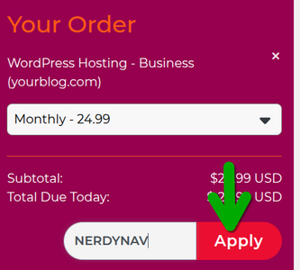 Apply NERDYNAV in promo code field at checkout.