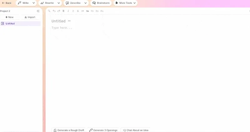 Prose model settings