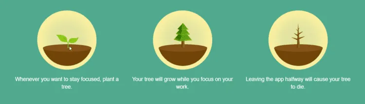 Forest app plants a virtual tree for the time you focus. It withers, if you fail.