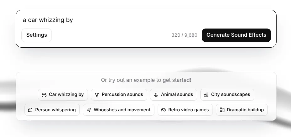 Sound effects UI