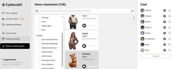 typecast-characters