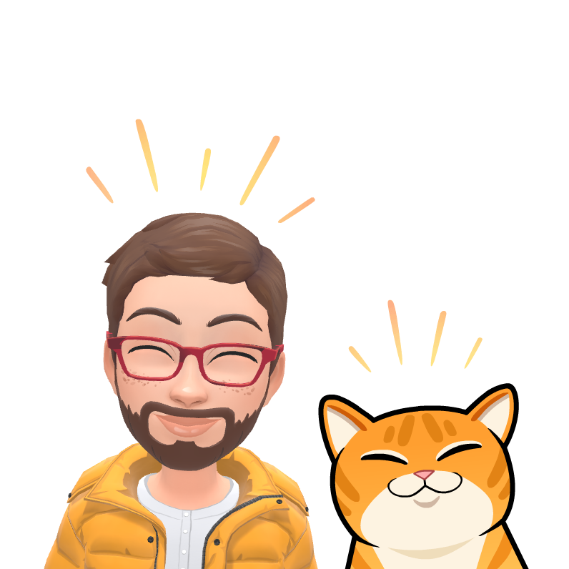 Happy orange cat with smiley face, representing life and personality beyond work