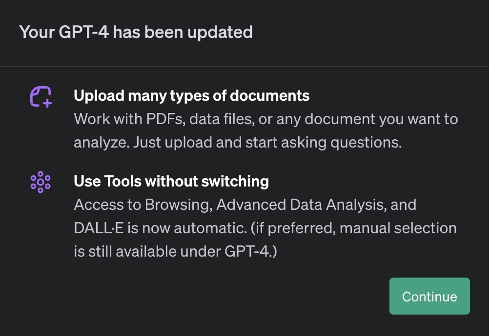 Users can use dall-e, upload pdfs, use plugins in the same chat with gpt-4