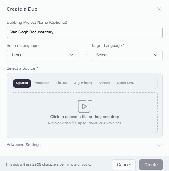 Auto dub your audio or convert speech of one speaker to ai speech.