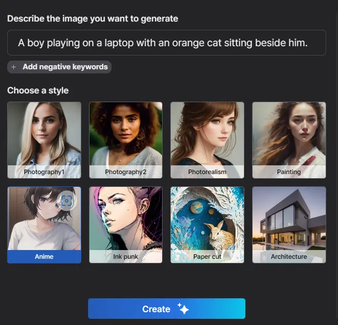 Lovo ai artist tool allows you to generate ai images for your voiceovers.