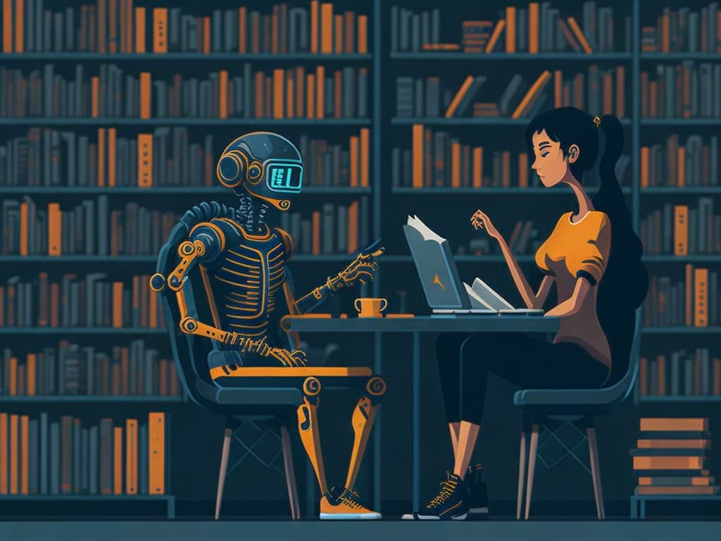 Student_in_a_library_sitting_with_a_robot