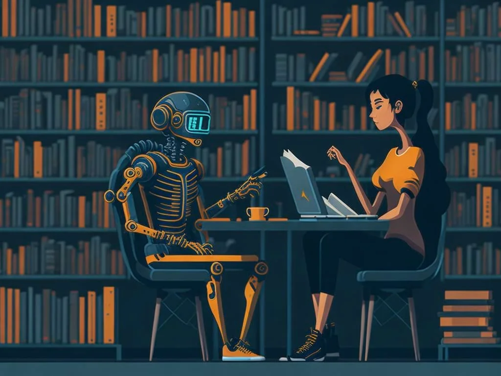 Student_in_a_library_sitting_with_a_robot